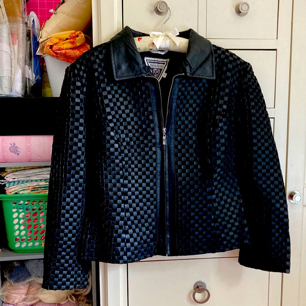 Black leather jacket